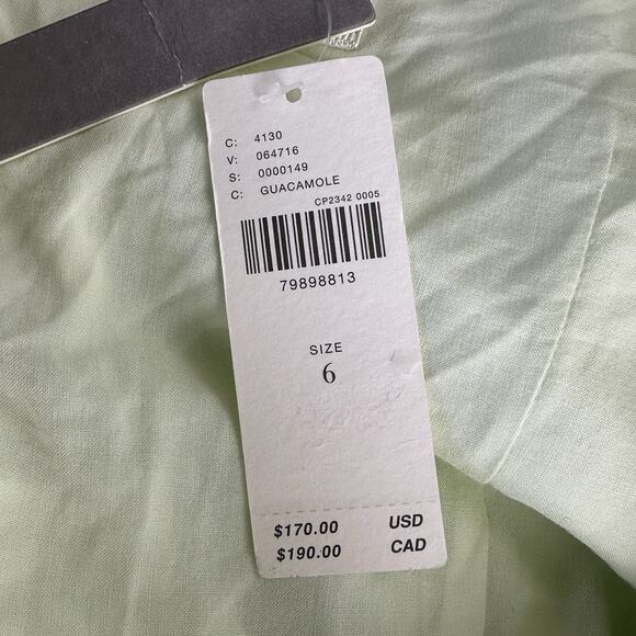 Maeve by Anthropologie Green Guacamole Ruffle Ruched Off Shoulder Dress Size 6 - Picture 4 of 8